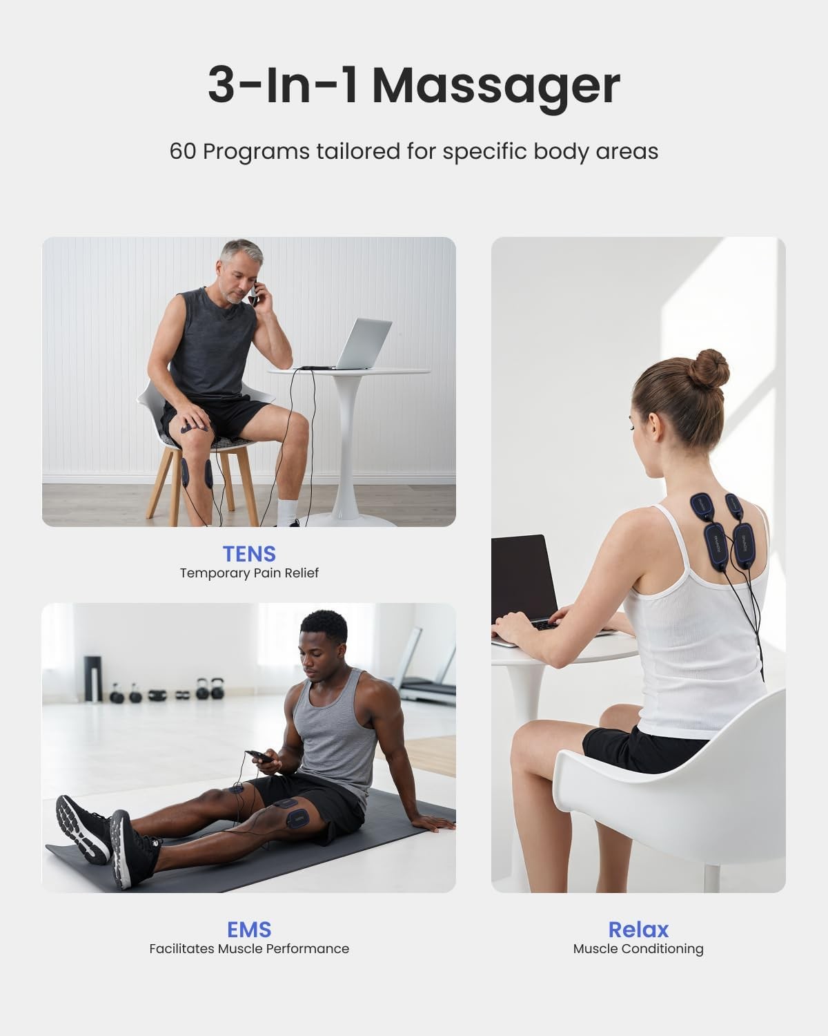 RENPHO TENS Unit Muscle Stimulator, 60 Programs EMS Unit for Back Pain Relief