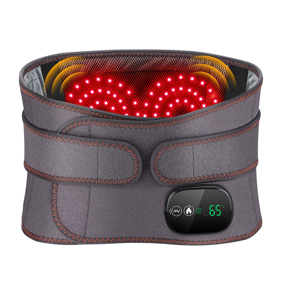 Red Light Heating Vibration Back Massager Lumbar Belt for Lower Back Pain Relief