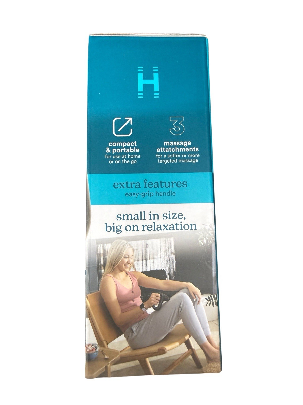 Homedics & B.Well Portable Mini Massager, 3 Heads, Vibration, Easy-Grip, Black