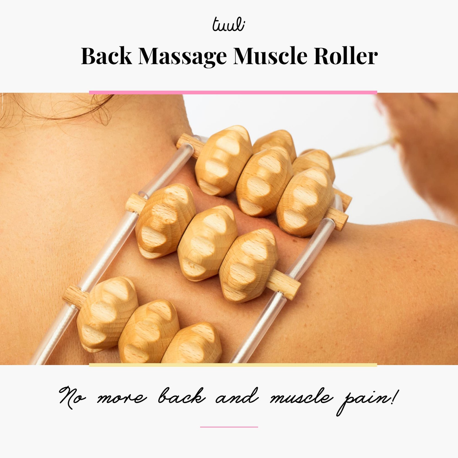 Accessories – Back Massager with Rollers and Rope, Multi-Functional Back Roll…