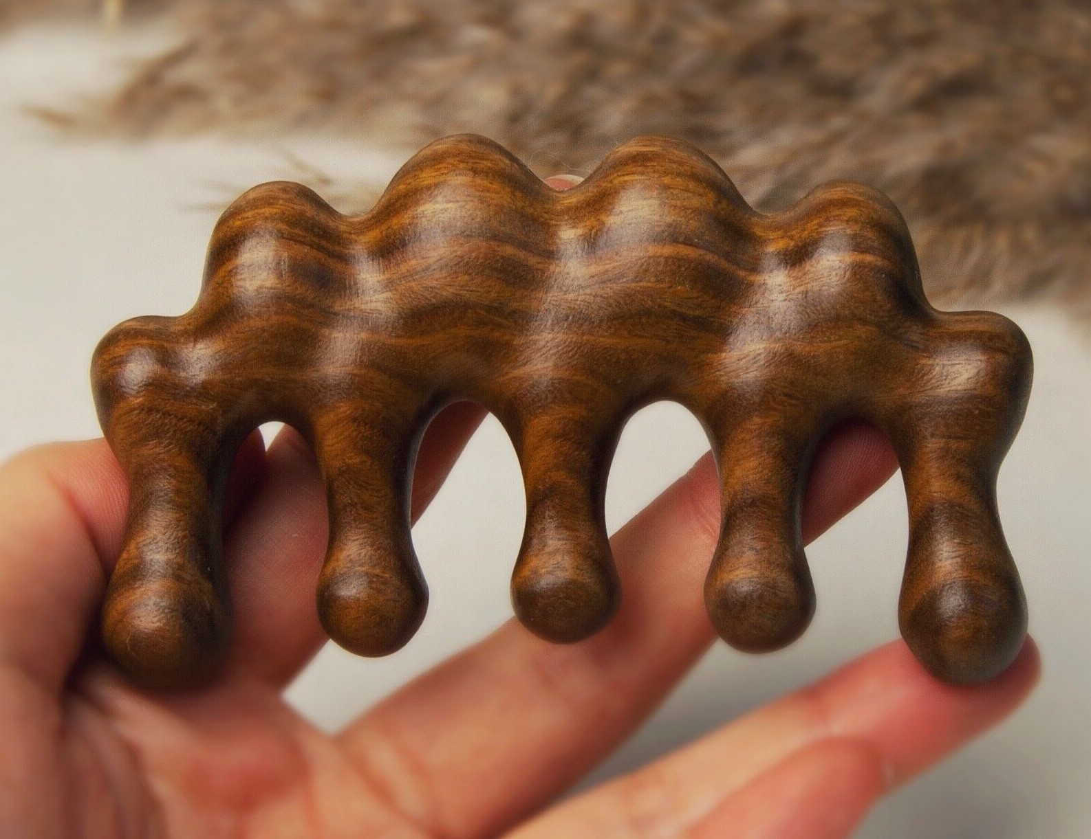 Handmade Wooden Massage Comb, Natural Scalp Massager, Solid Wood Gua Sha Tool
