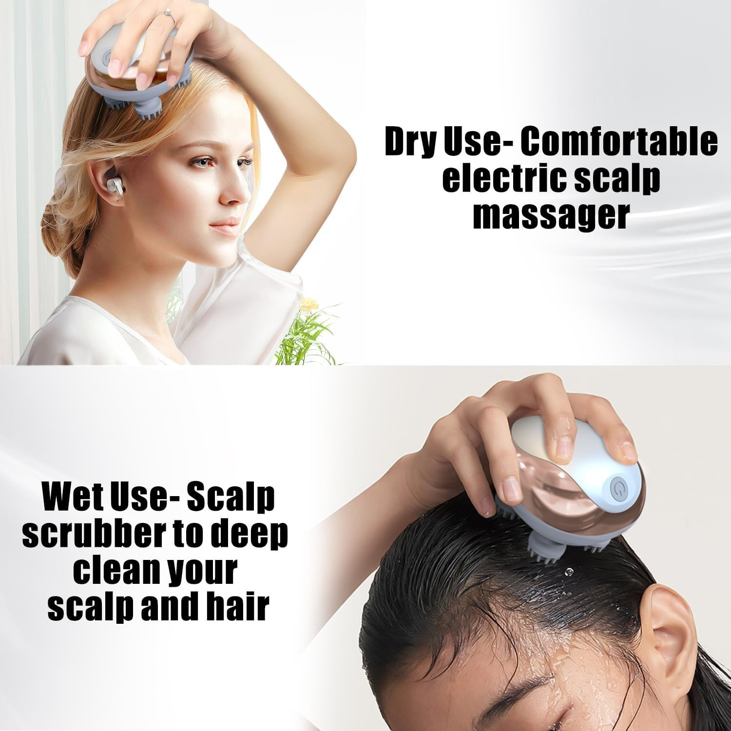 Handheld Electric Scalp Massager, Pet Massager, Cordless Electric Head Massager
