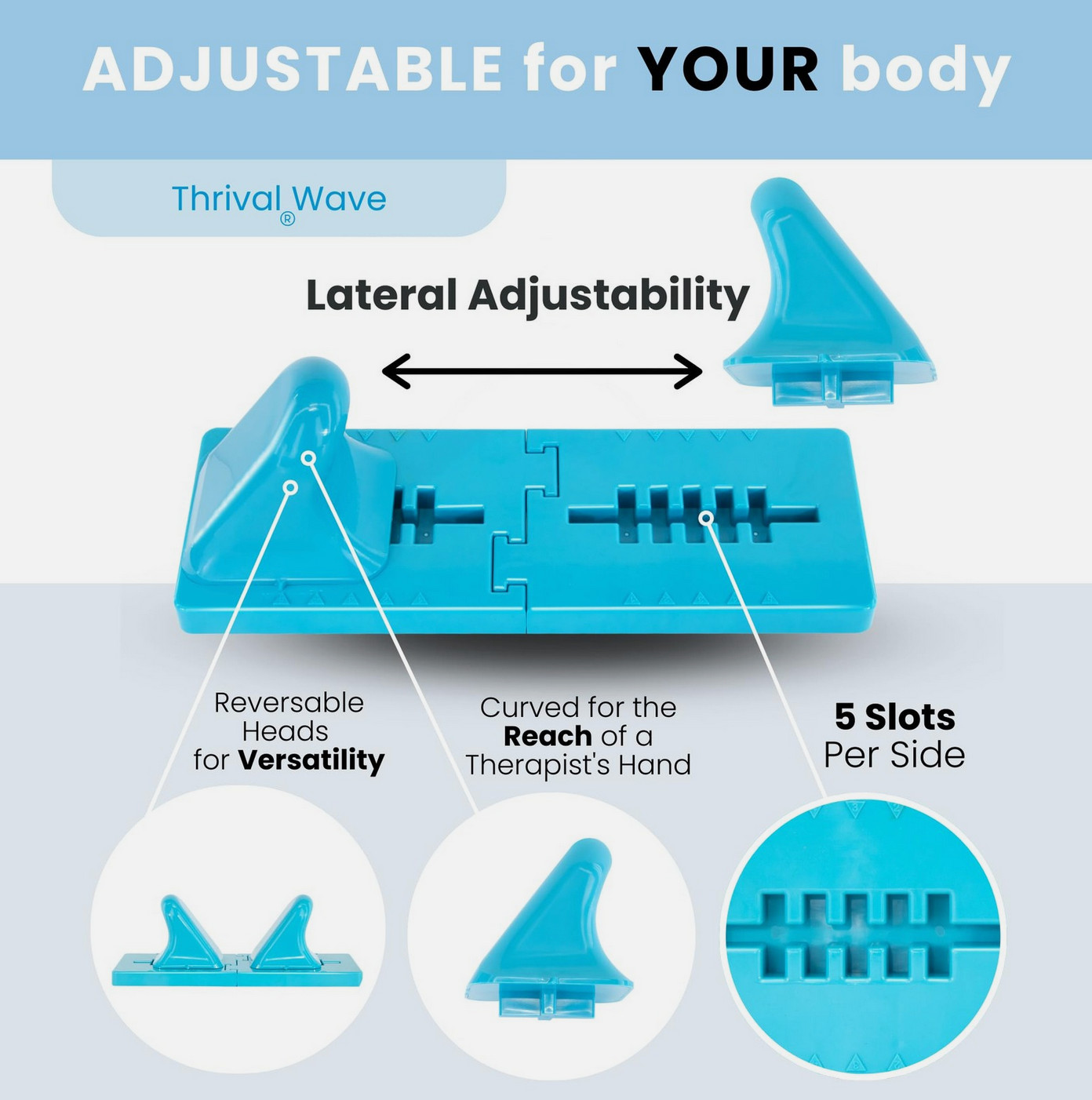 Thrival Wave – Fully Adjustable Psoas, Back and Hip Flexor Muscle Release Tool