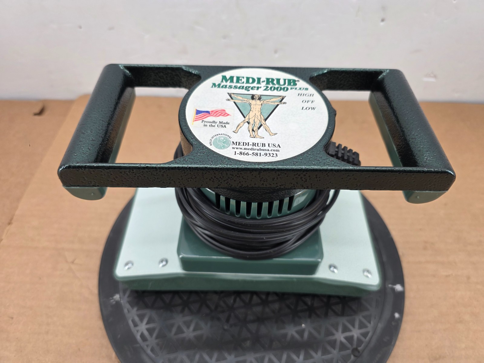 Body Massager Medi-Rub 2000 Plus 2 Speed Massage Green Pad USA w/BOX «NICE»