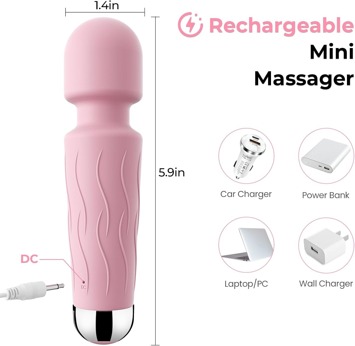 Personal Massager App Controlled Waterproof USB Rechargeable 20 Modes Quiet