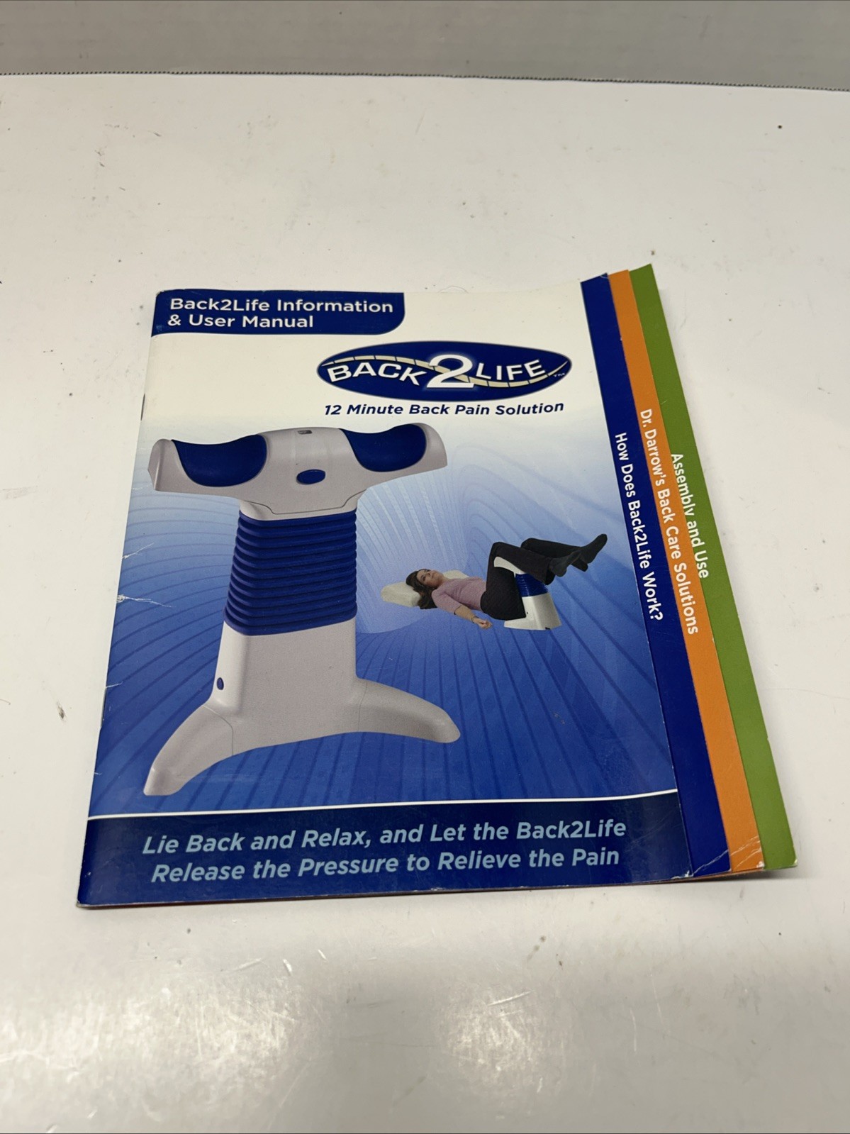 BACK2LIFE B2L Continuous Motion Massager Back Pain w/ Cord, Manual & Pillow