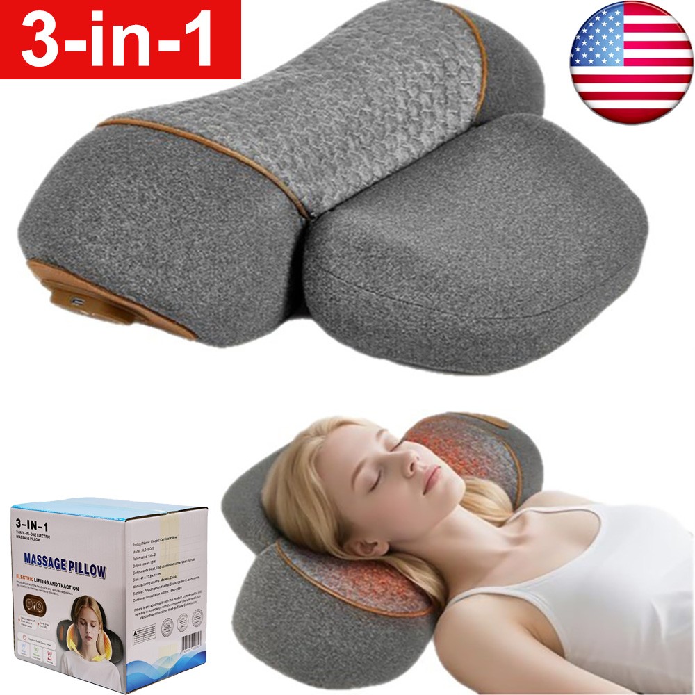 3-in-1 Rechargeable Neck Massager Pillow – Pillow Massage Neck Hump Pain Relief