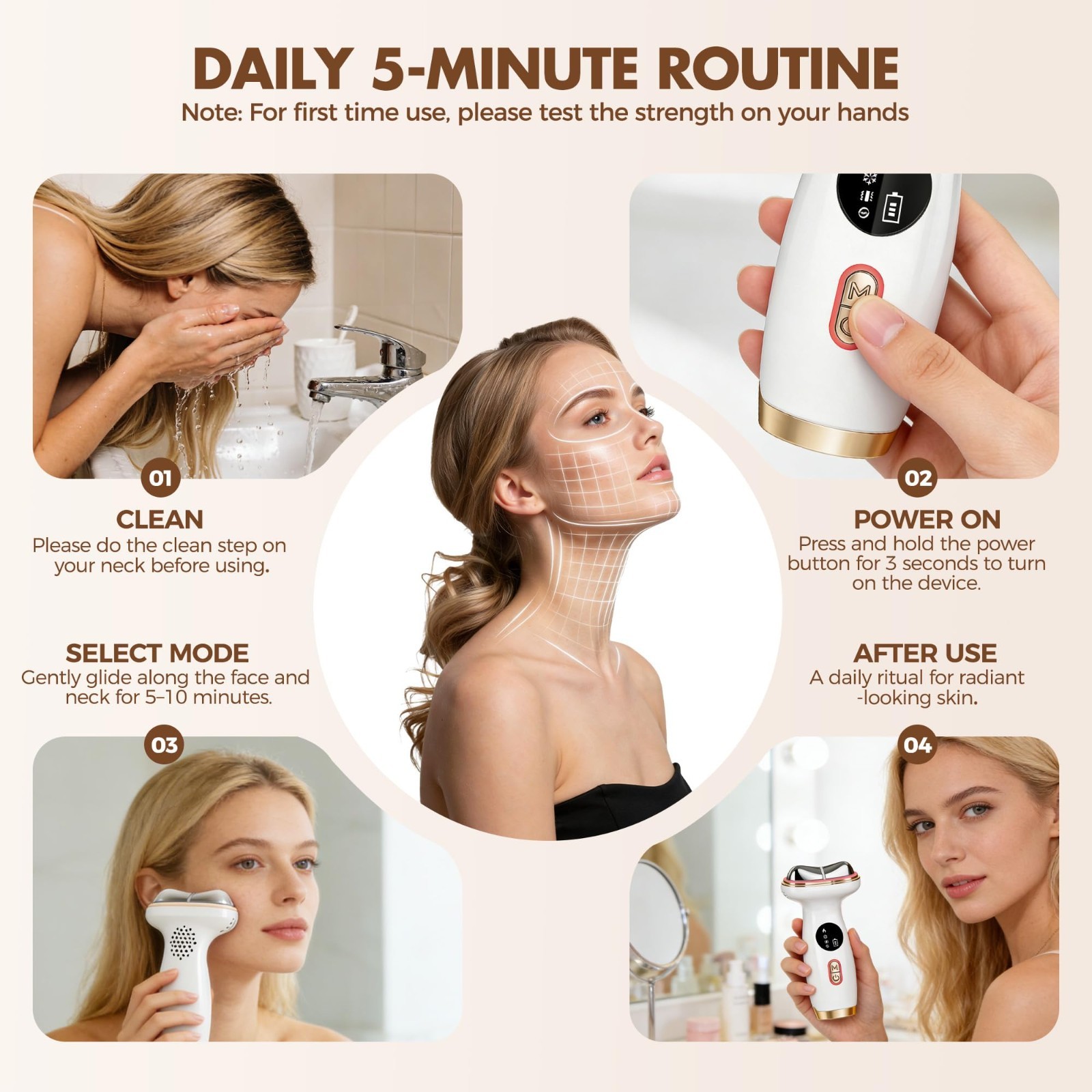 Red Light Therapy Facial Device, Gua Sha Massager, Microcurrent Skin Tightening
