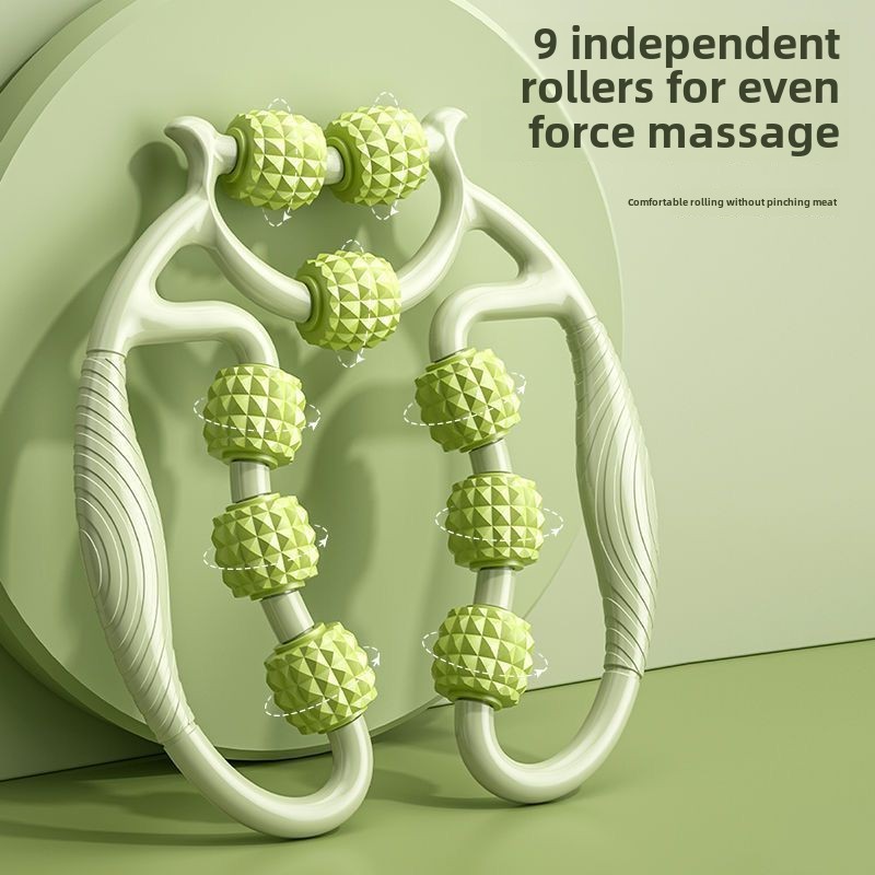 Manual Leg and Arm Massage Roller 9-Wheel Circular Muscle Relaxation Tool