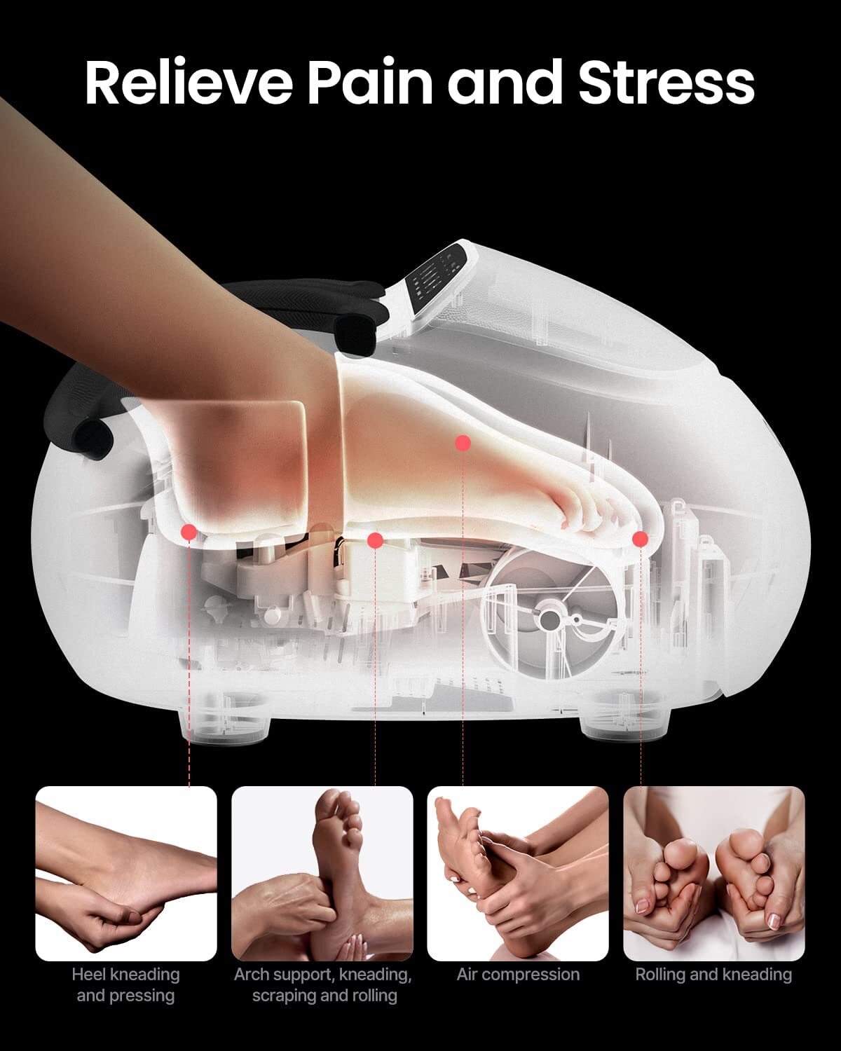 Renpho Foot Massager Machine with Heat – White | Brand New