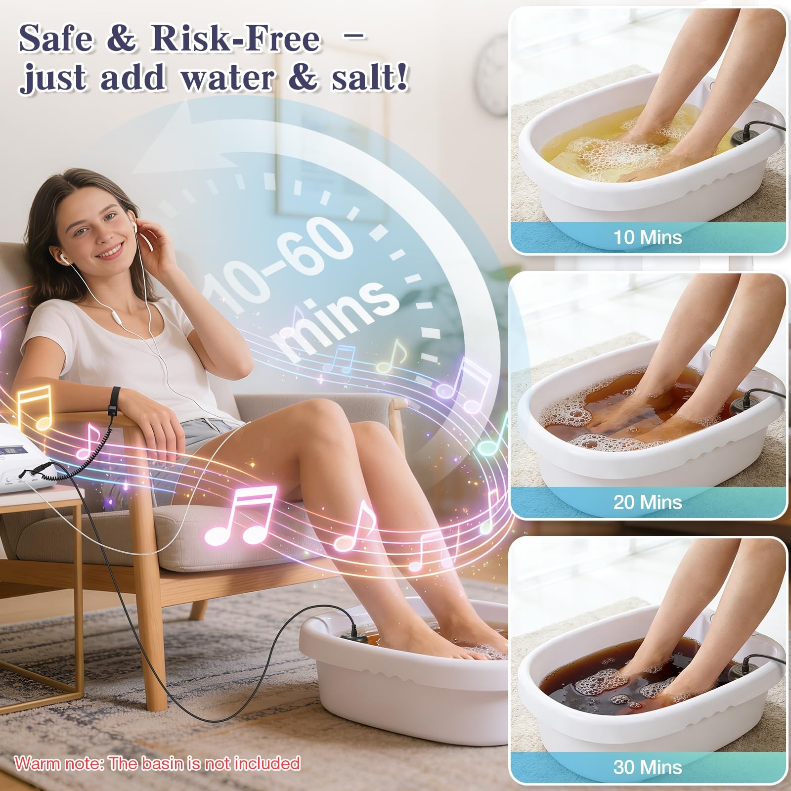 Veicomtech Ionic Foot Bath Detox Machine Foot Detox Machine For 2 Users Ionic