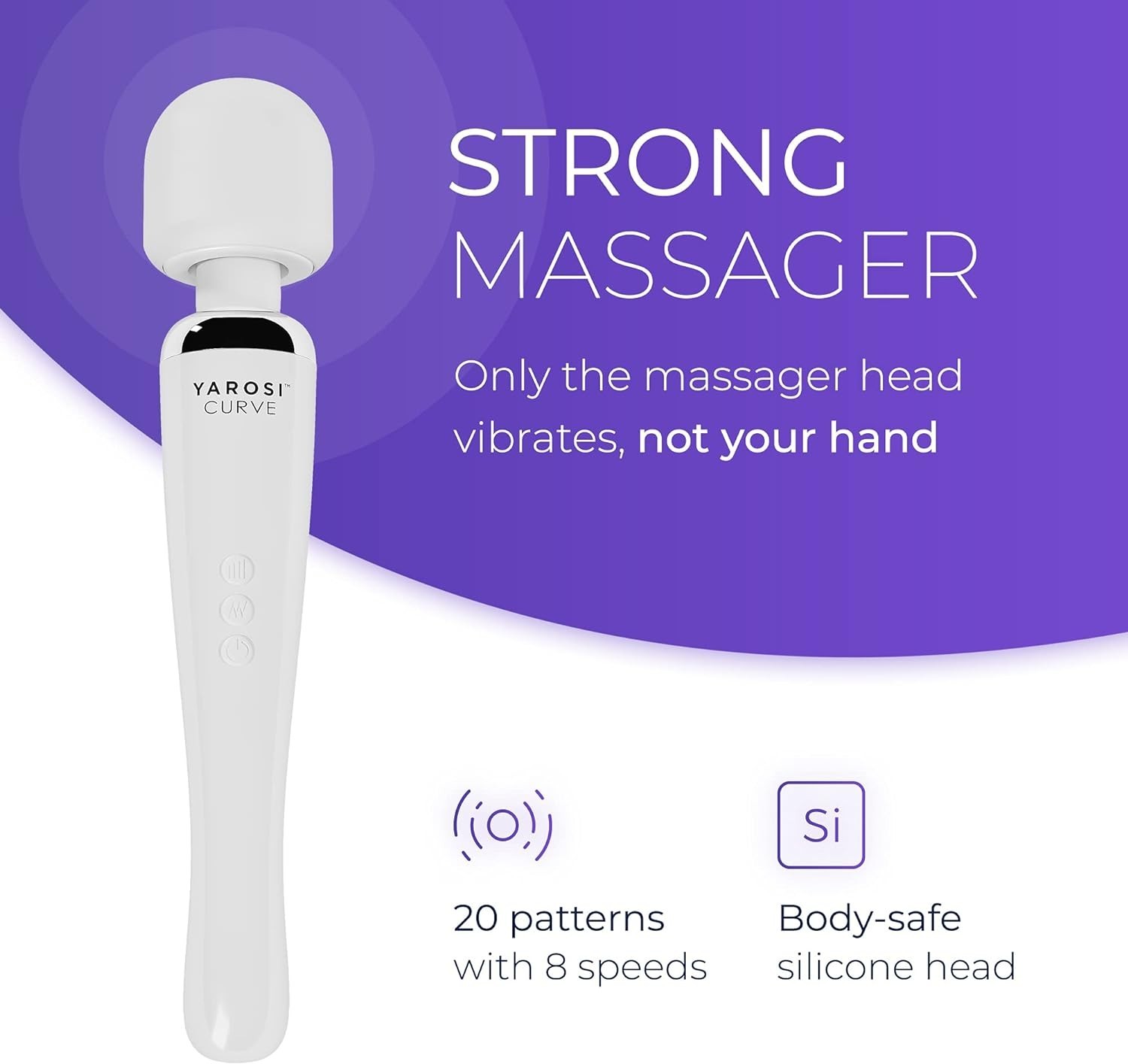 Massage Device Muscle Pain Relief Therapy Wand Cordless 8 Speeds 20 Patterns