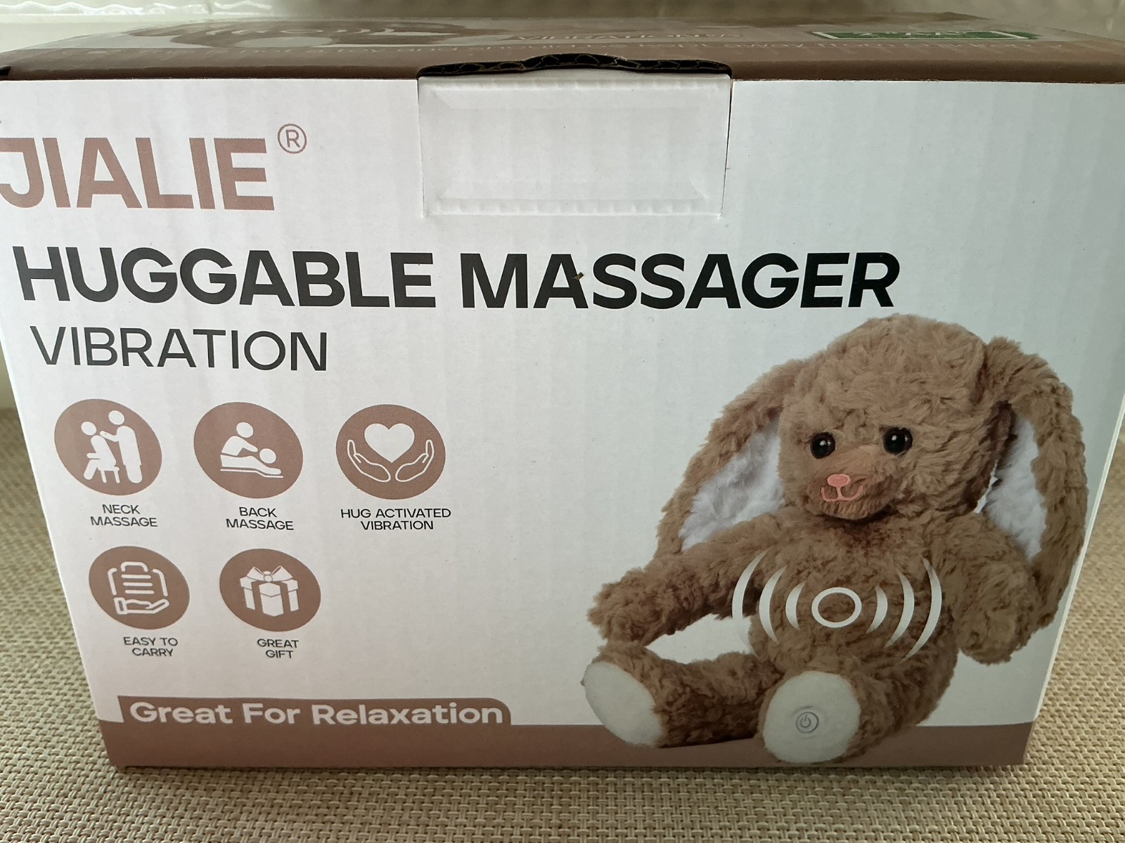 Plush Bunny Huggable Vibrating Massager Stress Relief Gift Toy NIB