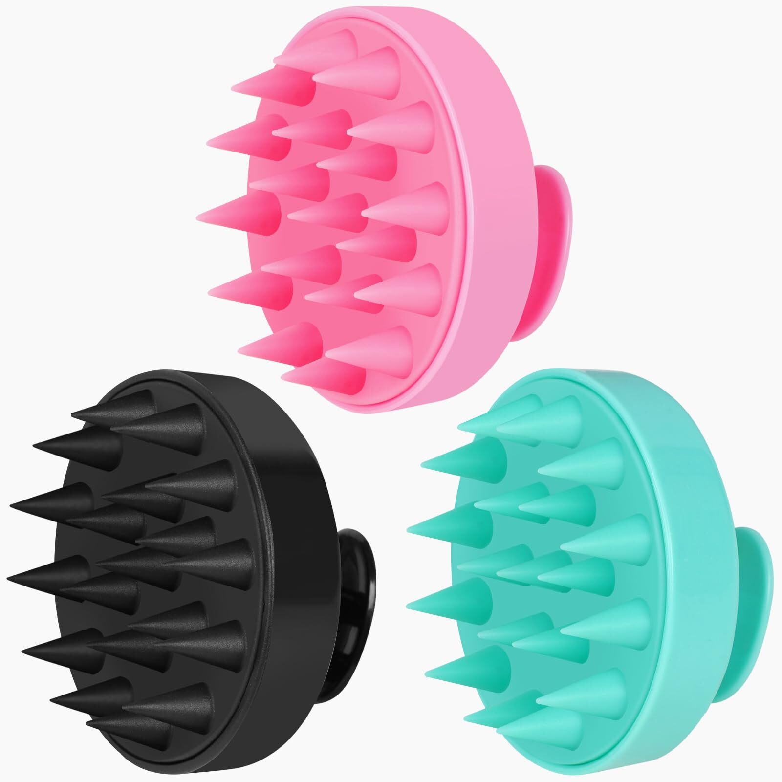 Scalp Massager 3 Pack Shampoo Brush Hair Scrubber for Exfoliation Soft…