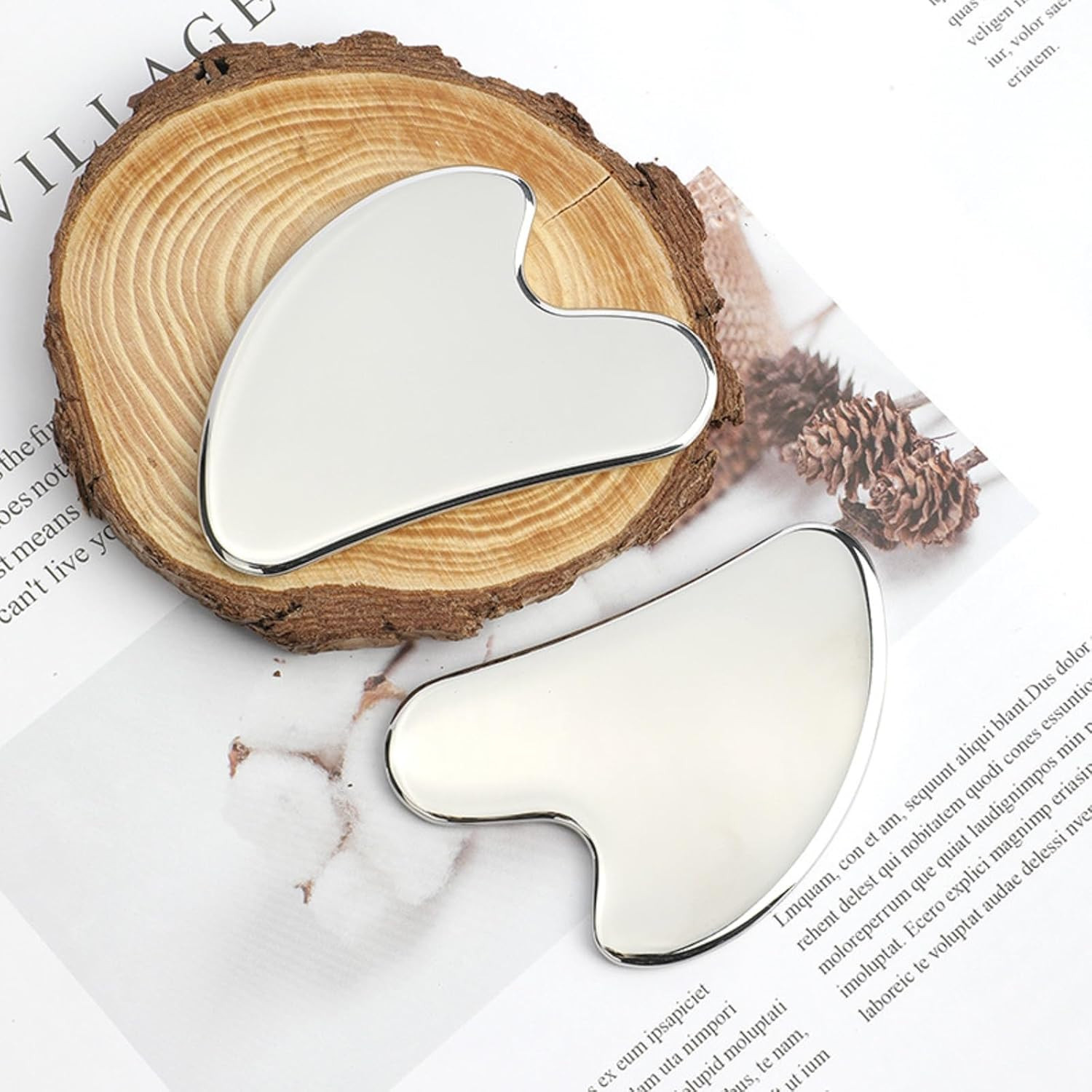Metal Gua Sha Facial Tools, Stainless Steel Gua Sha Tools for Face, Body Skin Ca