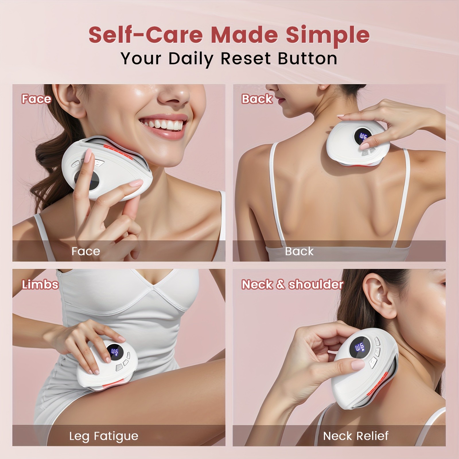 Pink Electric Gua Sha Facial Sculpting, 9 Speeds for Vibration And Another 9…