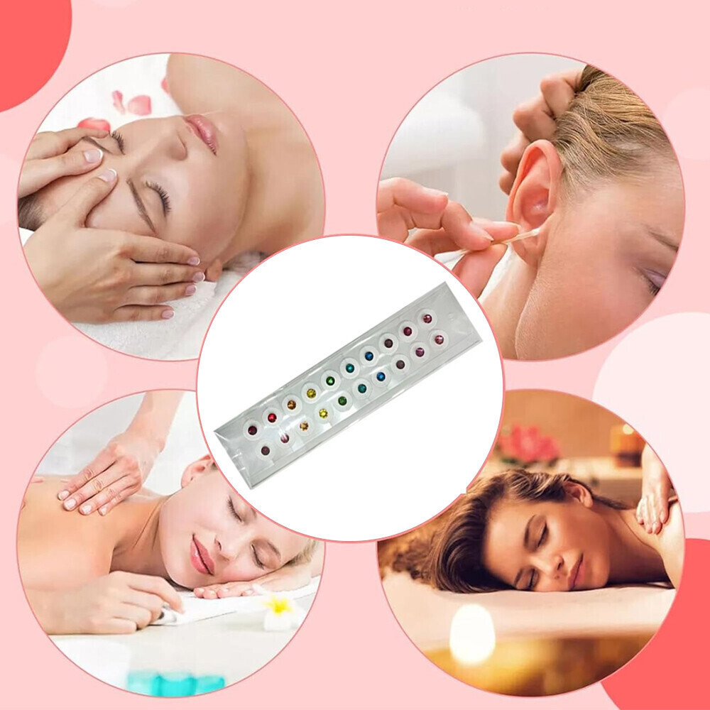 40pcs Diamond Acupuncture Ear Massage Patches Crystals Relax Relieve Stress