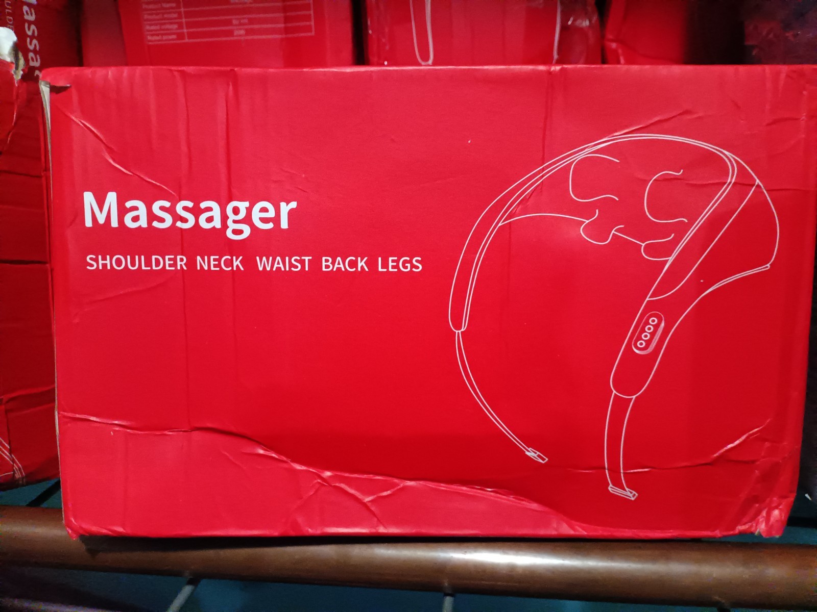 Handheld Neck & Shoulder Massager for Neck Back Waist Legs, Red