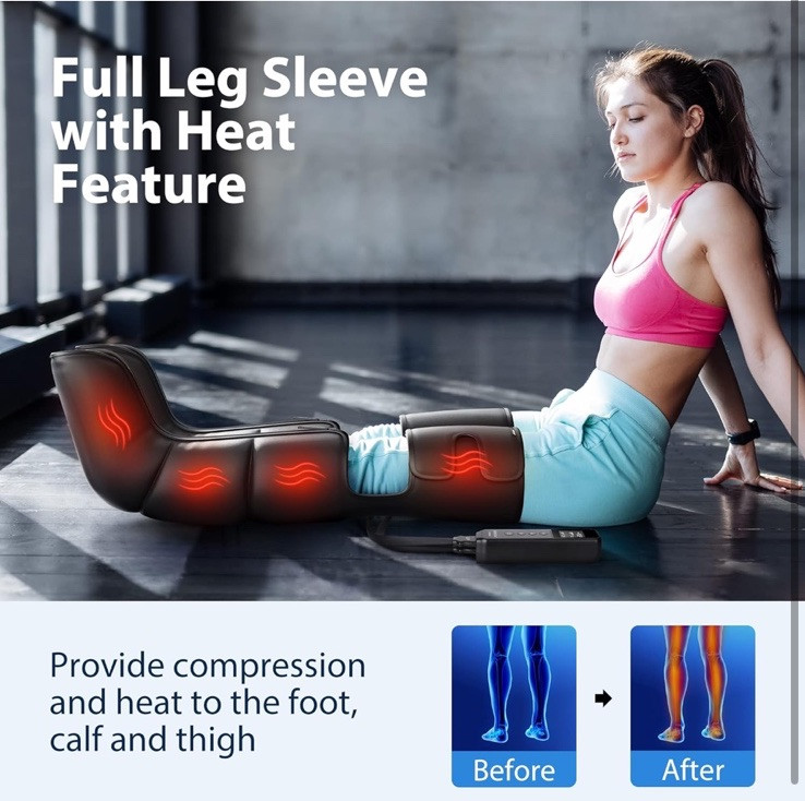 Cincom CM-078A Black Corded Electric Air Compression Leg Massager With Heat