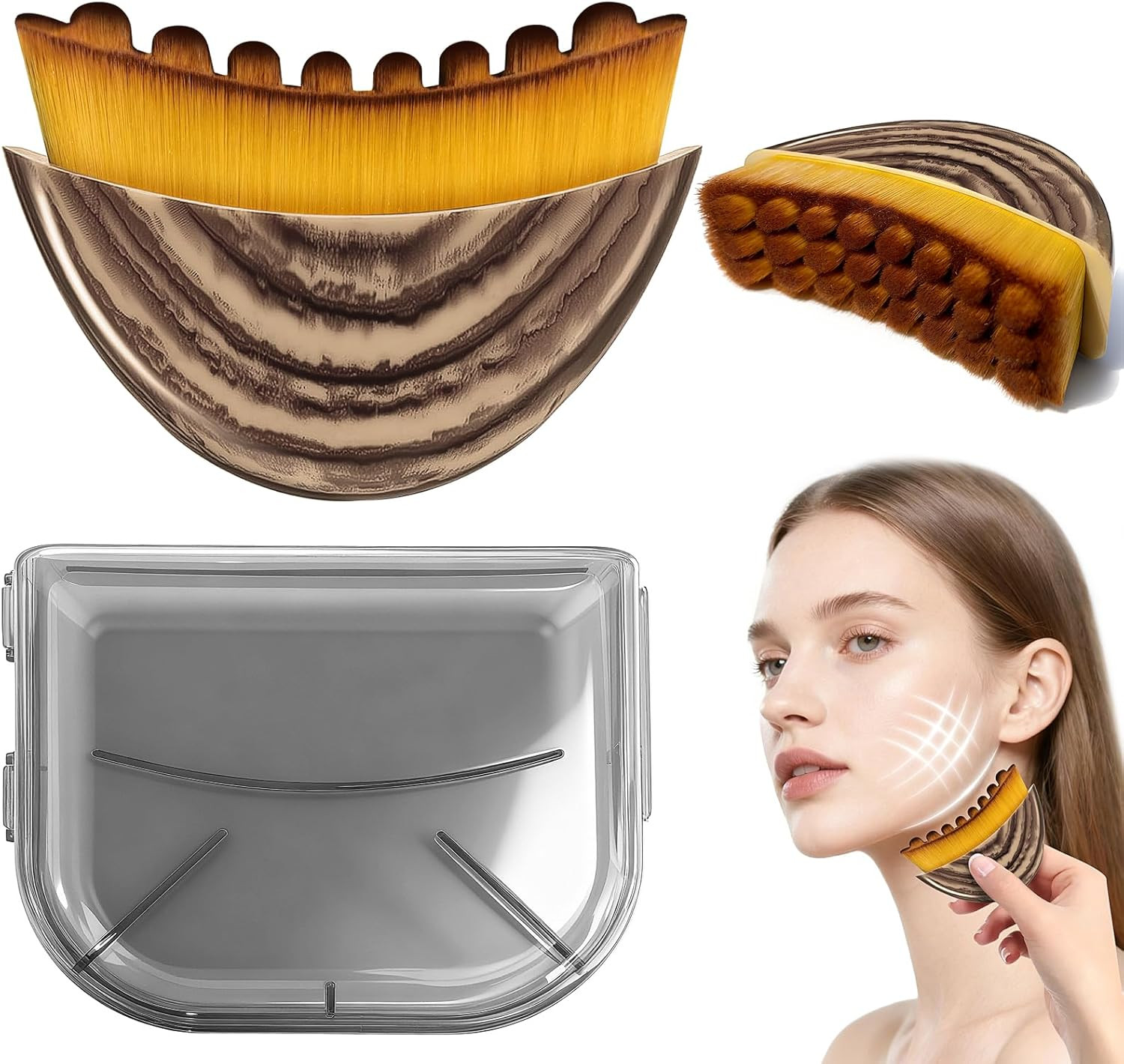 Lymphatic Contour Face Brush, Super Soft Manual Lymphatic Drainage Massager f…