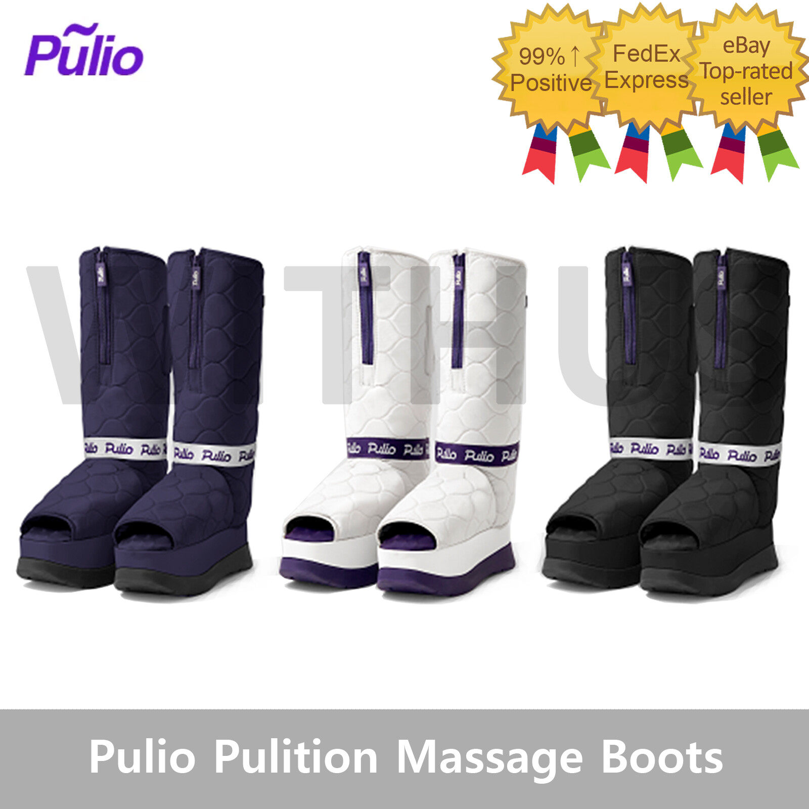 Pulio Pulition Massage Boots Calf Foot Air Compression Massager with Heat PB001