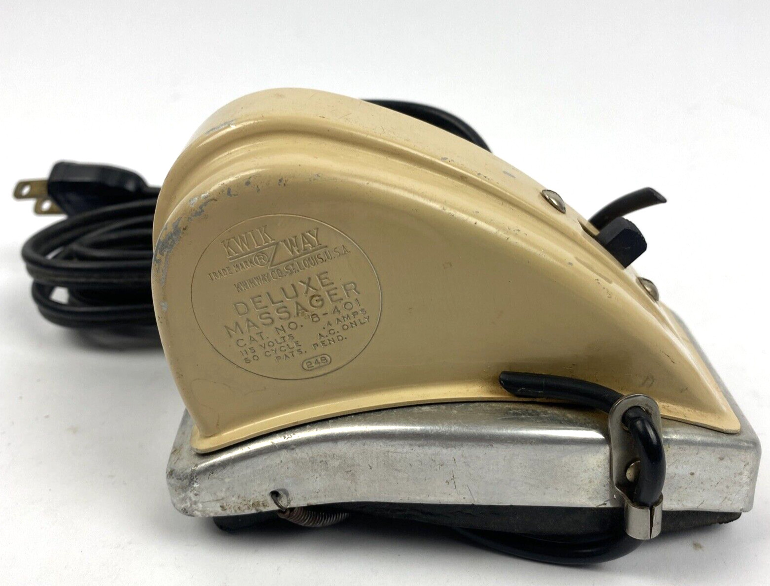 Kwik Way Deluxe Hand Held Massager Model 8-401 Electric Vintage Works See Video