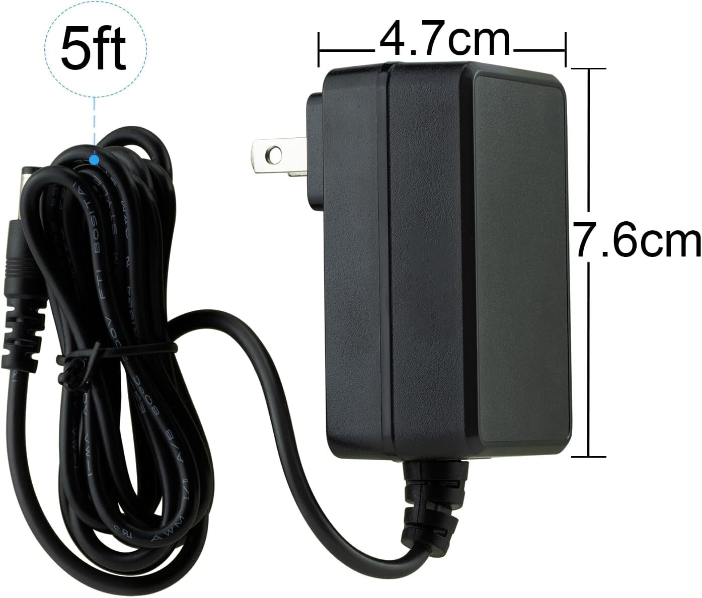 Compact and Safe 24V Charger Replacement for AERLANG Massage Guns – 5ft Cord