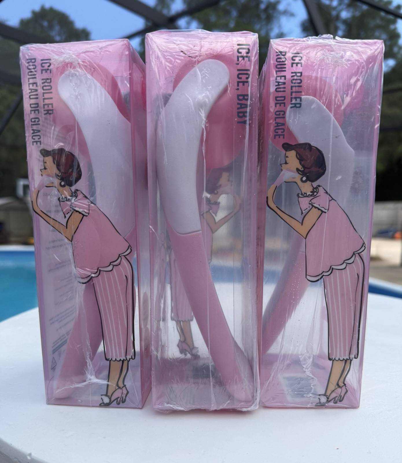 (3) New – The Vintage Cosmetic Company Ice Roller Pink Cooling Facial