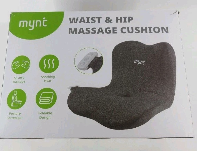 MYNT Waist & Hip Massage Cushion Lower Back Massager Seat w/ Heat Shiatsu