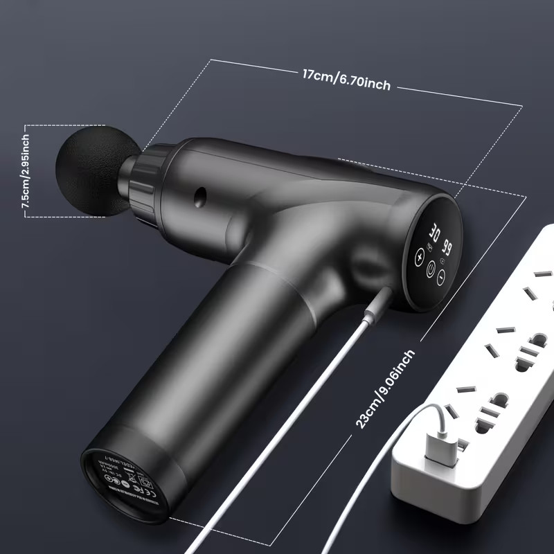 Deep Tissue Percussion Massage Gun Electric Handheld Muscle Massager 9 Heads LCD