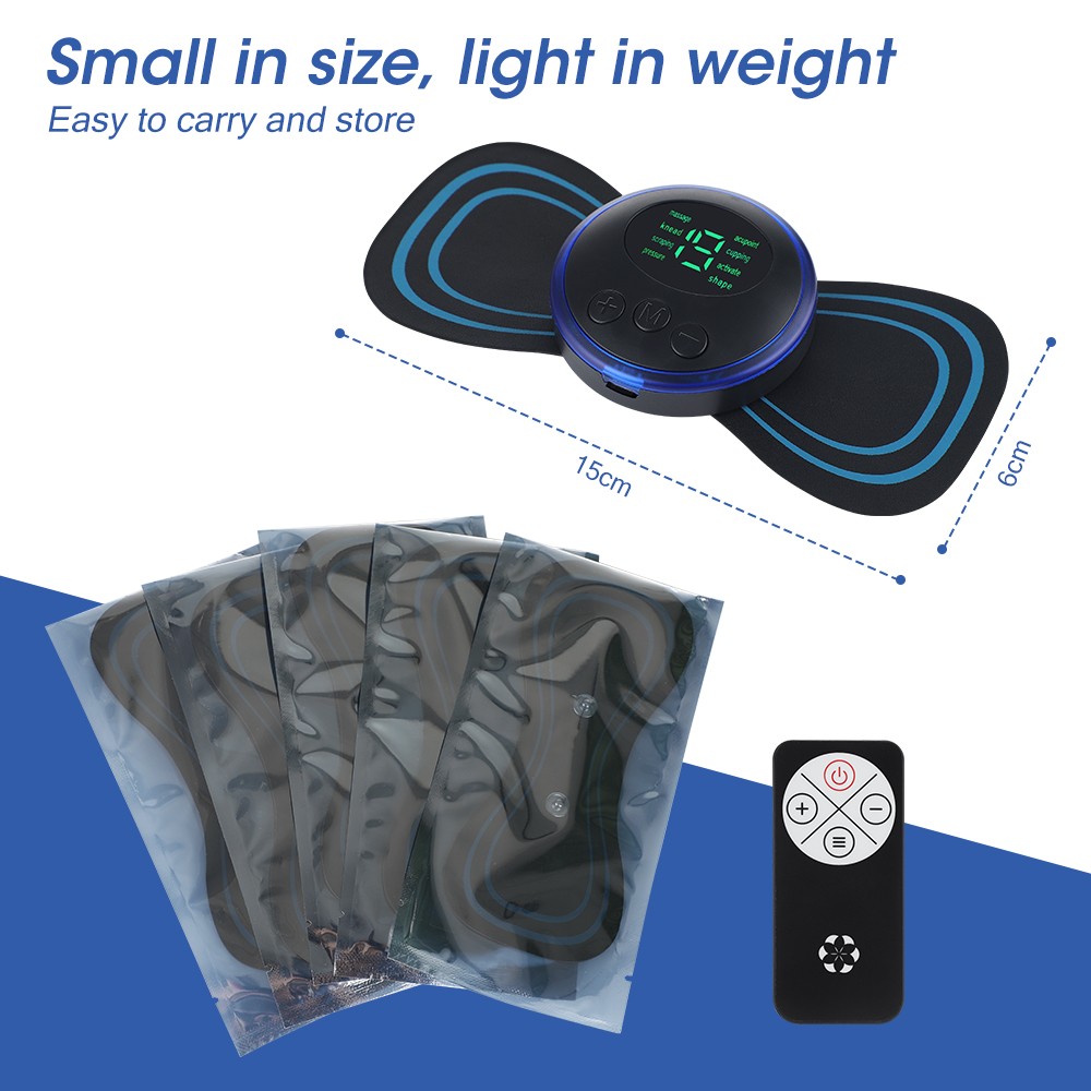 Portable Mini Electric Neck Back Massager Patch Stimulator Cervical Massage