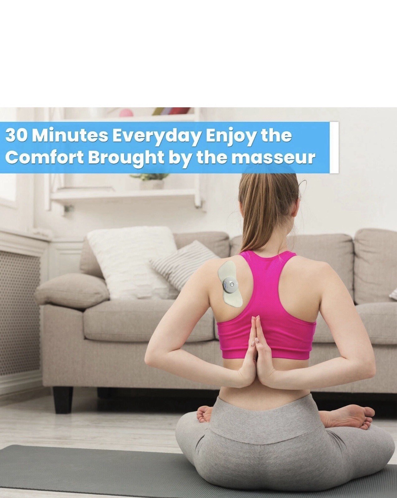 Wireless Back Pain Relief Massager TENS Unit Bluetooth Electric APP Control