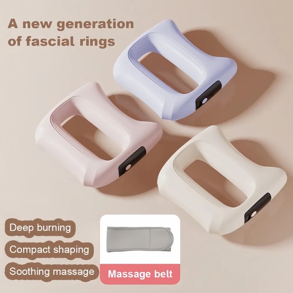 Fascia Ring Vibration Massager with Belt for Relaxation, White