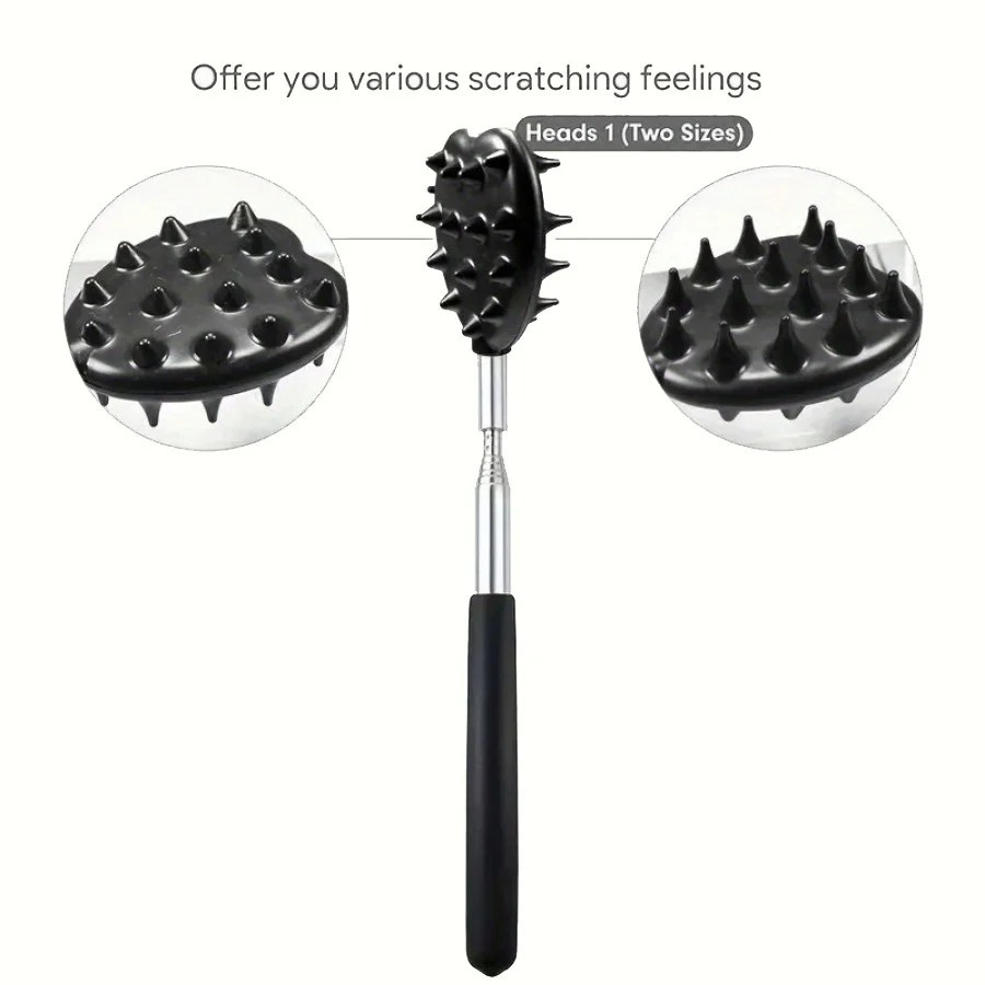Extendable Cactus Back Scratcher Retractable Itch Stick with 1/4 & 1/2 Inch Spik