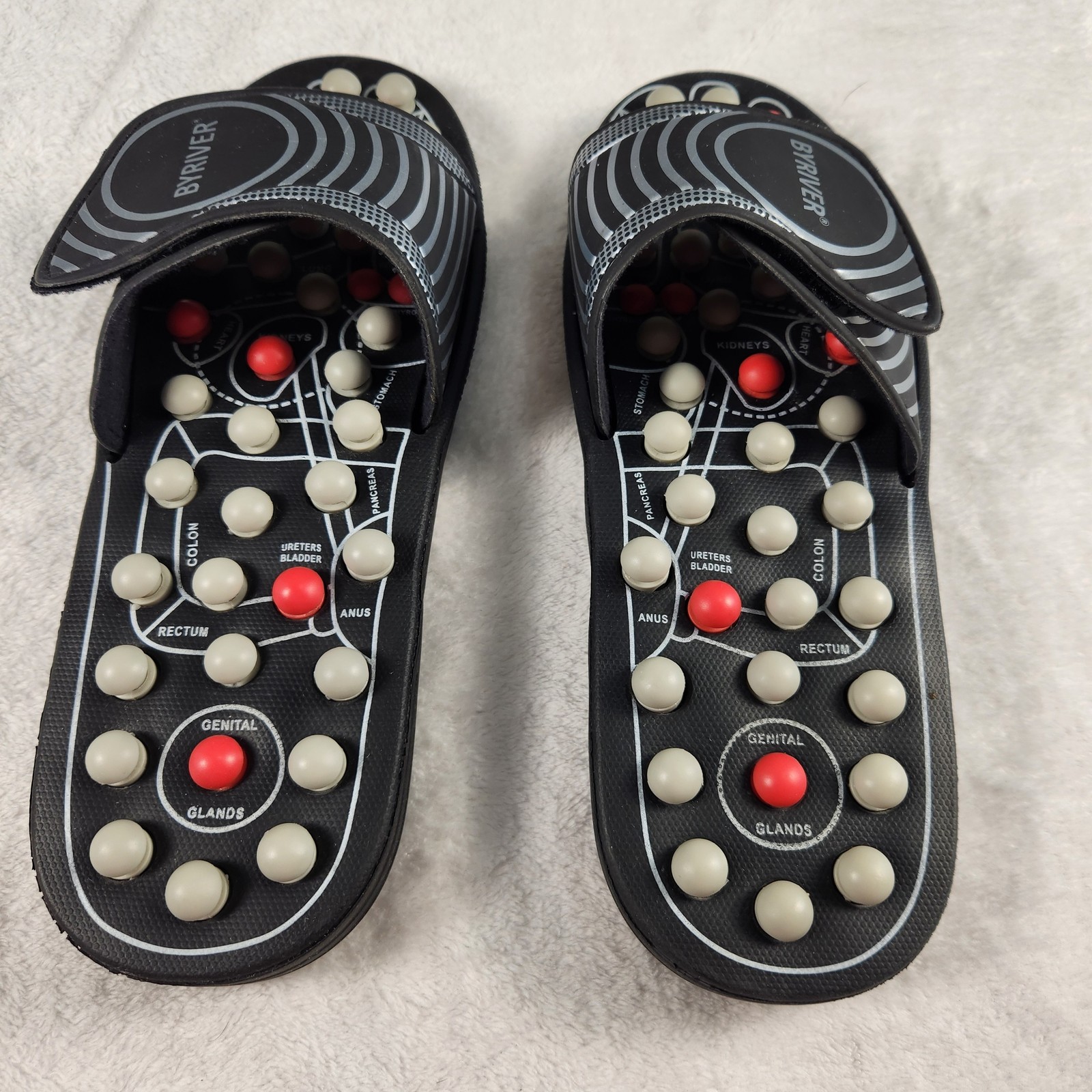 BYRIVER Reflexology Massage Shoes XL Adjustable Acupressure Slippers Foot Therap