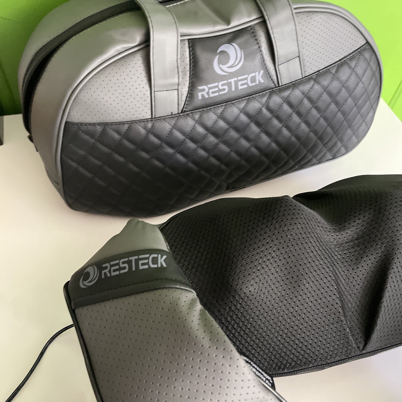 Resteck Shiatsu Massager for Neck and Back with Heat And Carry Bag Adjustable