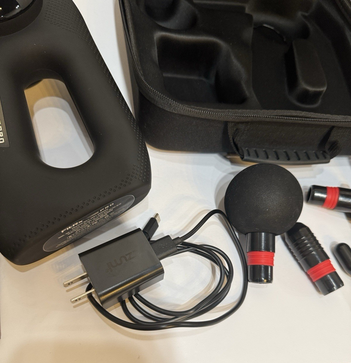 FitRx Pro Precision Multi-Angle Massage Gun Model 7610 + 4 Heads & USB Cable