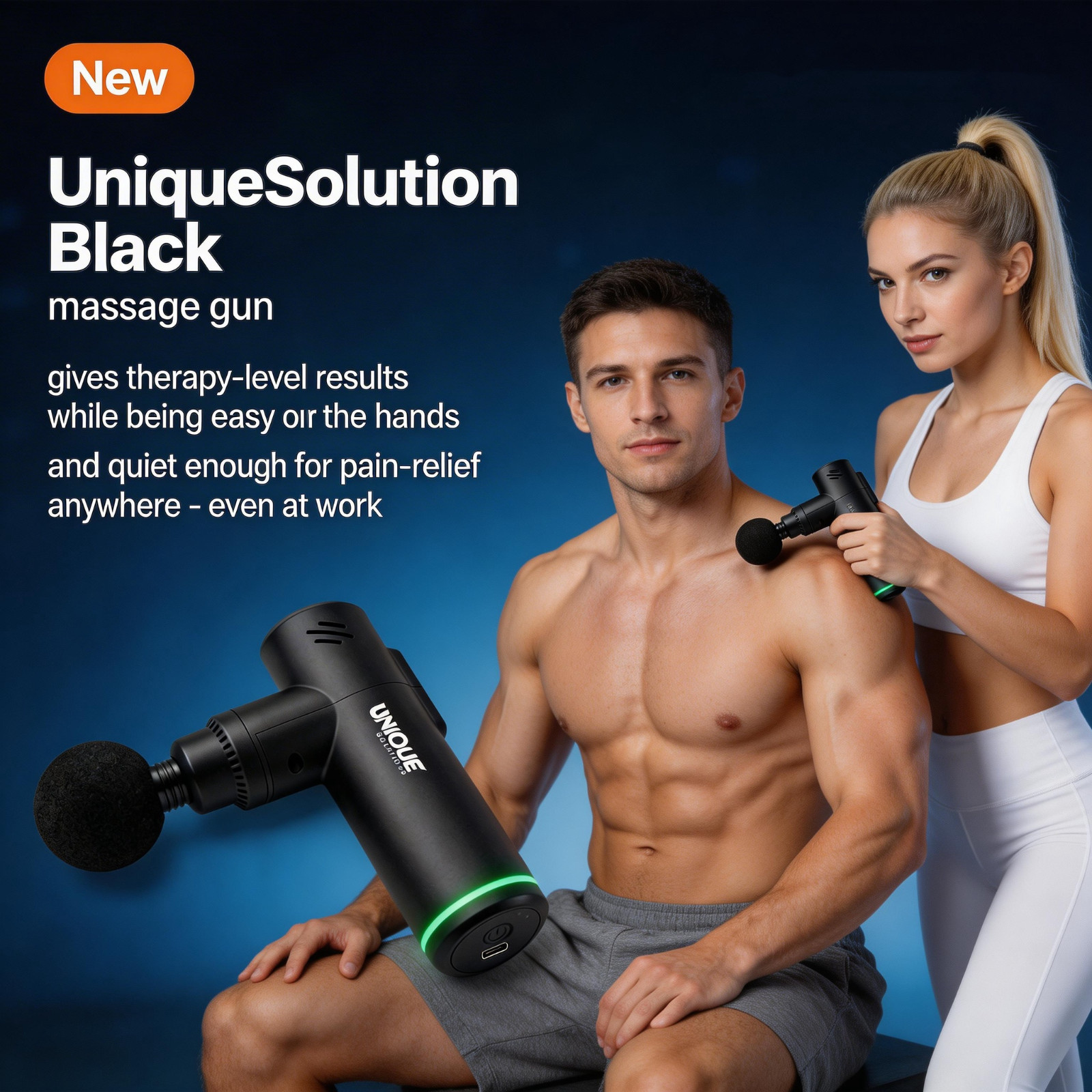 Massage Gun 6 Speeds 12 Heads Deep Tissue Brushless Motor Body MusclePain Relief