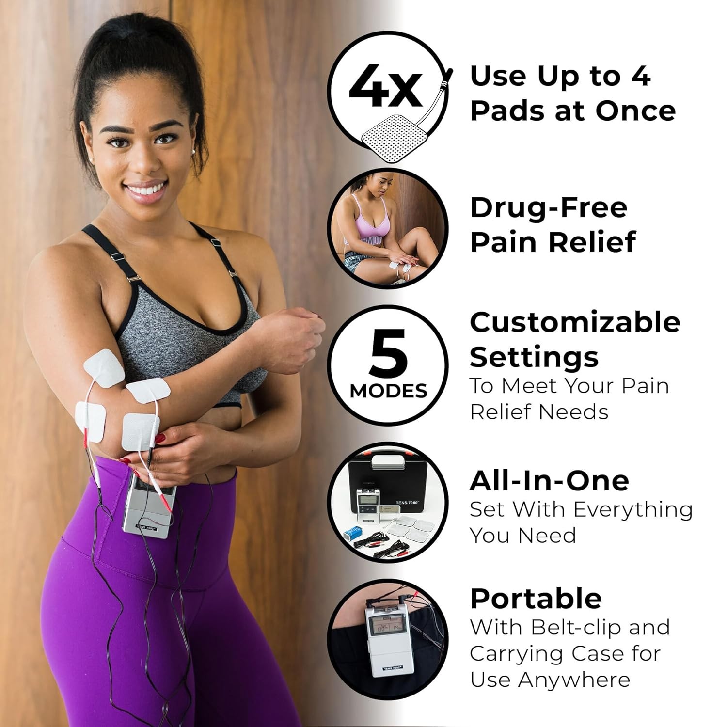 TENS 7000 2nd Edition Digital TENS Unit with Accessories
