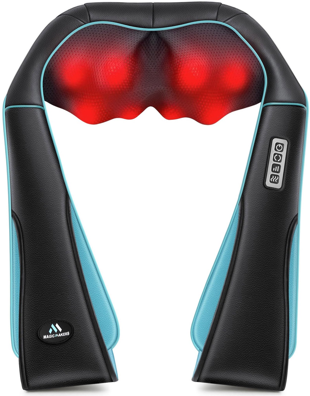 MagicMakers Shiatsu Neck Massager with Heat for 1 Count (Pack of 1), Blue