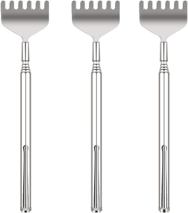 Extendable Back Scratcher for Men 3 Pack Portable Telescopic Metal Back