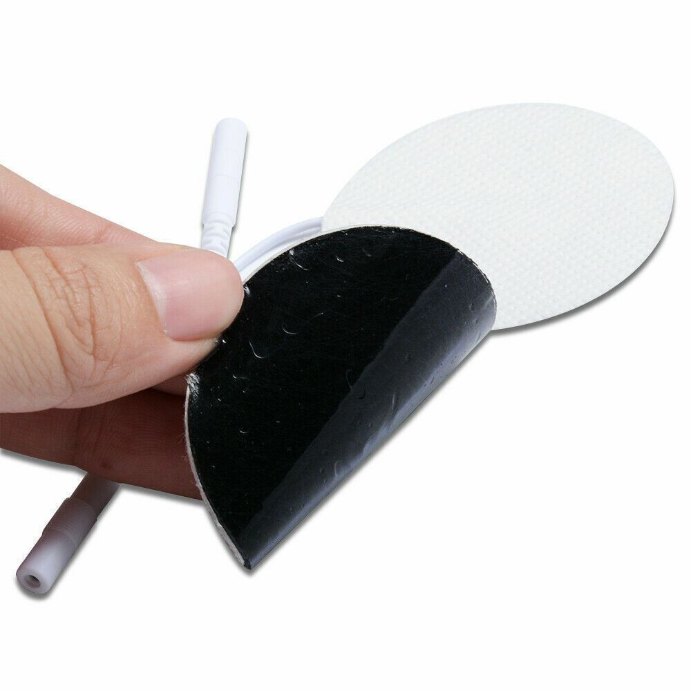 100 Electrode Pads EMS for Tens Massager 7000, 3000- 2 Inch Rounded White Cloth