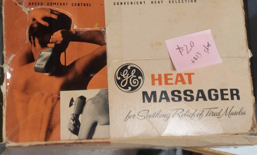 GE Heat Massager MR-2 Vintage with All Attachments Tested and Working