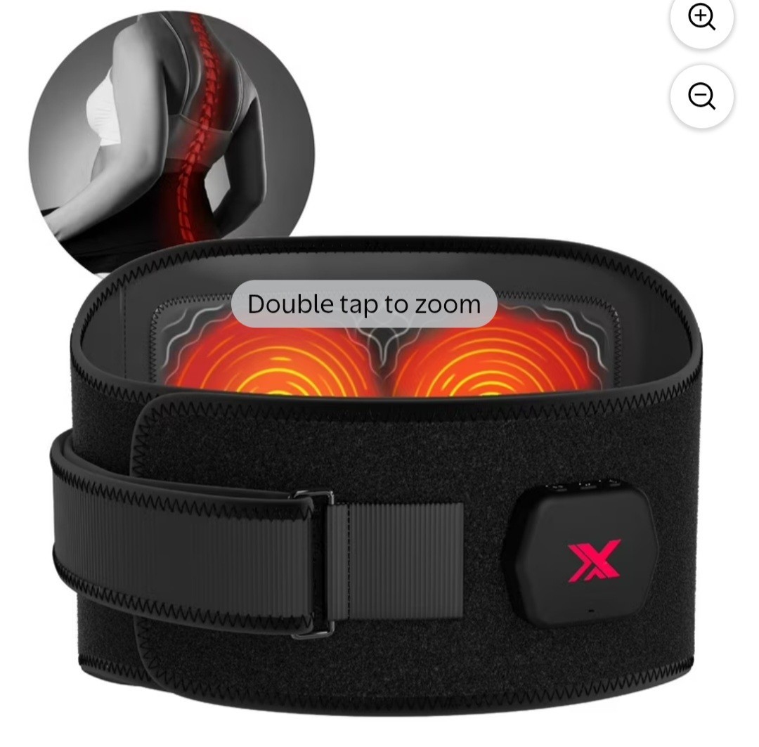 FitRx Vibra Wrap Heated Massage Belt, Cordless Lower Back Massager with Heat