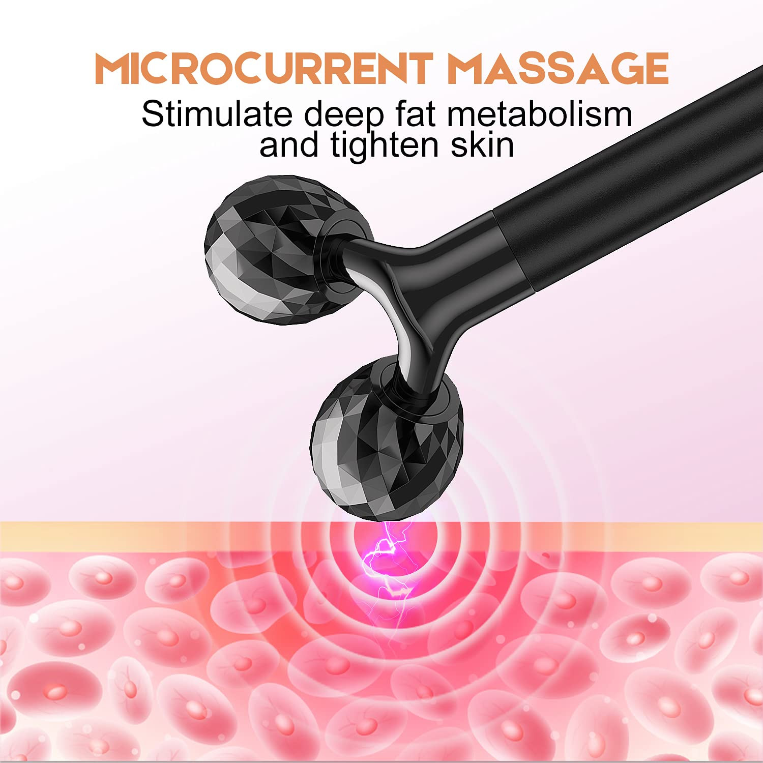 2-IN-1 Electric Face Massager, 3D Roller and T Shape Arm Eye Nose Head Massager