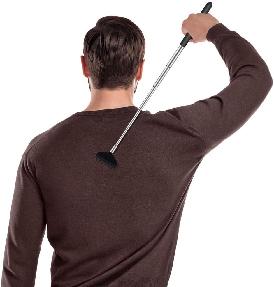 6 Pack Extendable Back Scratcher Portable Telescoping Metal Rubber Handle Gift