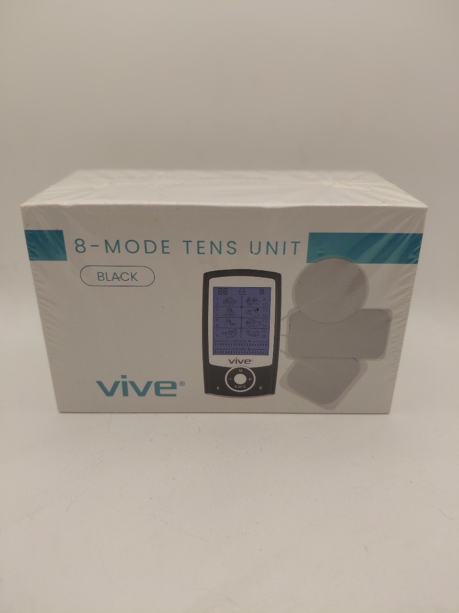 Vive Health 8 Mode TENS Unit Rechargeable Muscle Stimulator Black RH8008BLK