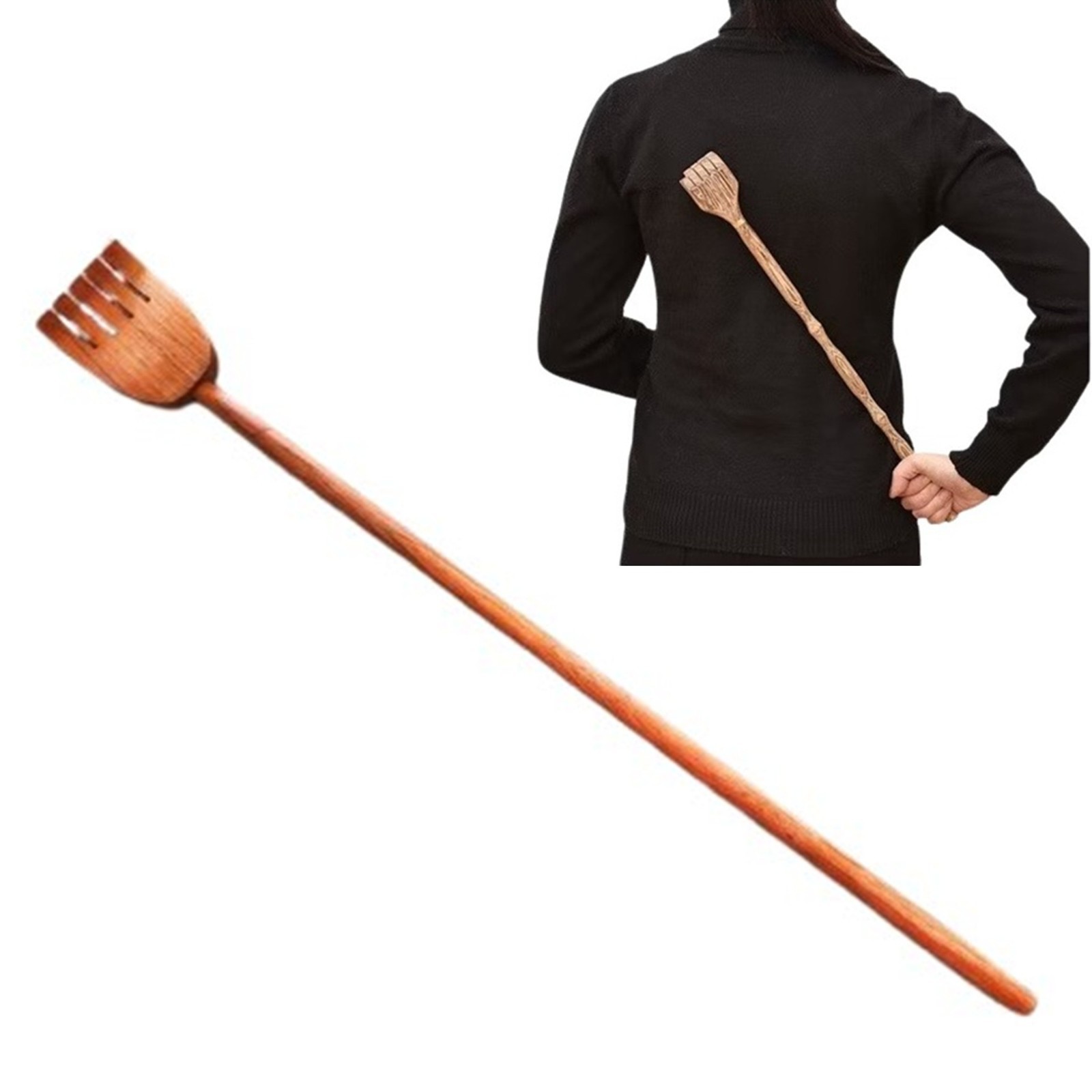 Back Scratcher Teak Wood Handmade stick Thai Body Massager wooden