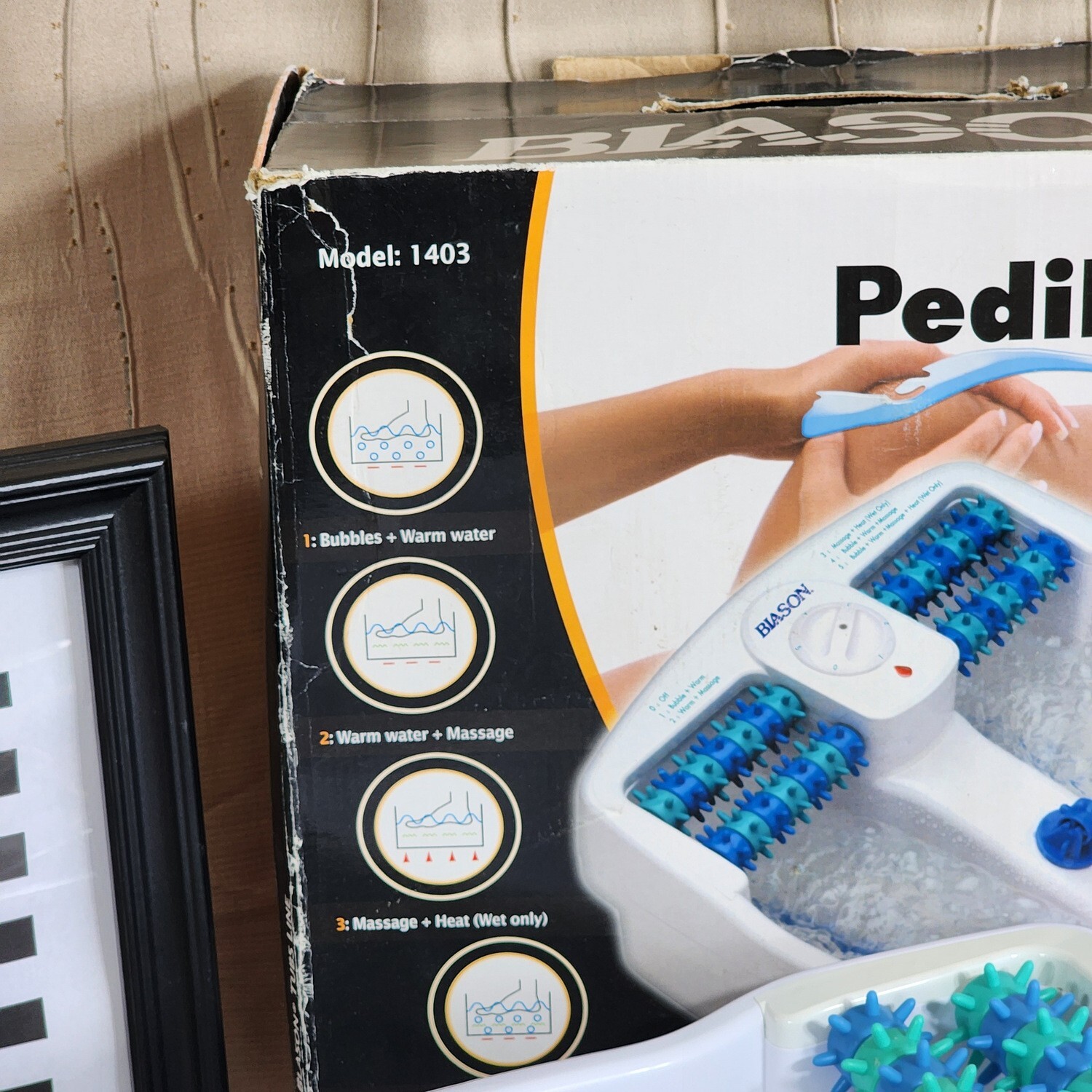 Blason Pedibubble Foot Massager Pedicure Machine Spa 5 Functions New