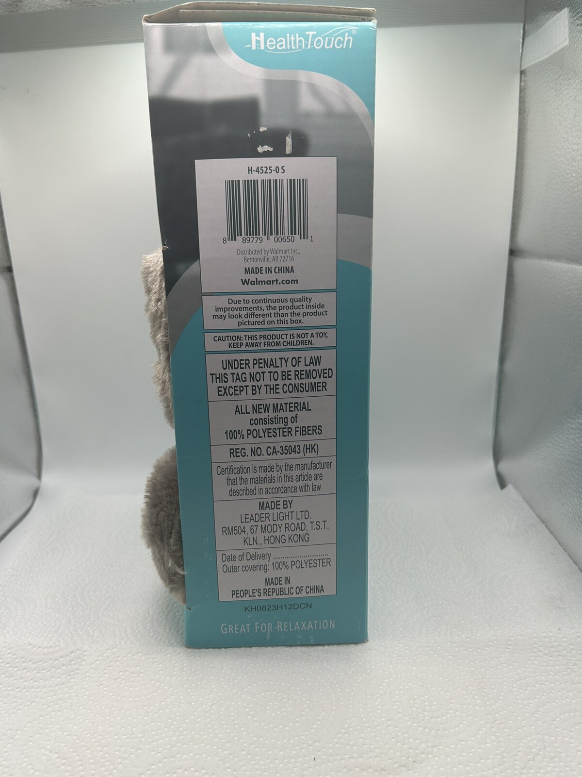 HealthTouch Polyester Fibers Neck Massager Gray Koala Requires 2 AA Batteries